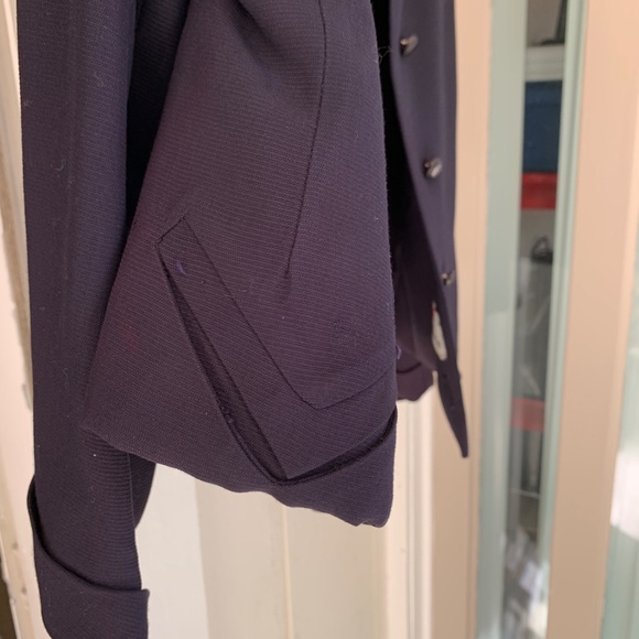 Vintage 1950s Navy Blue Wool Gabardine Jacket Tailored by Kirkland Hall - Picture 2 of 14